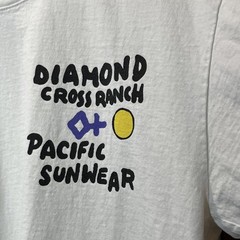 Diamond Cross Ranch White T-Shirt Tee Men’s Size Med Jackson Hole Wyoming Cowboy