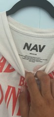 NAV Men’s M Bad Habits But Good Intentions Graphic Tee White Cotton flawless !