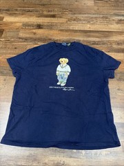 Polo Ralph Lauren T-Shirt Mens XL Blue Classic Fit Polo Bear Jersey Tee Preppy