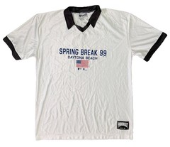 Daytona Beach Satin Feel White Shirt L/XL 1999 Spring Break Florida USA