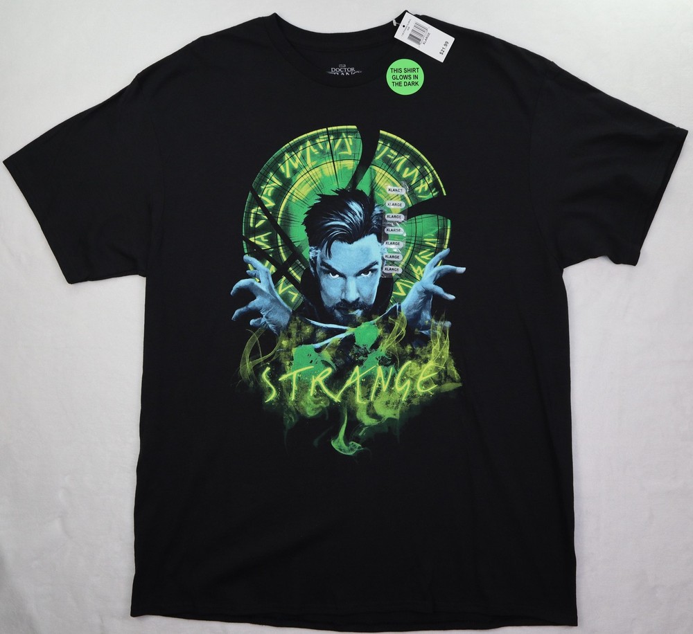 Marvel NWT Doctor Strange Shirt Men’s XL Black Glow In The Dark Graphic Tee