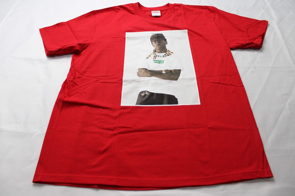Supreme x Tyler The Creator Adults’ Photograph Graphic T-Shirt NC3 Red Medium