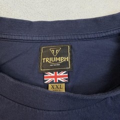 Triumph Shirt Mens 2XL Blue Motorcycles Burnham Arch Logo Graphic Tee Biker