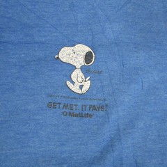 Vintage Snoopy Shirt Mens XL Blue MetLife Get Met It Pays Single Stitch 90s