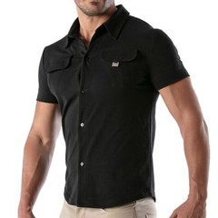TOF PARIS T-Shirts Short Sleeved Cotton Pique Shirt Black 33