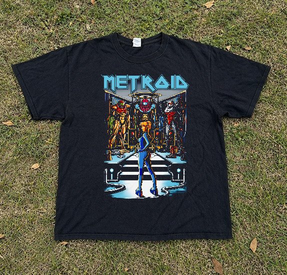 Metroid Samus NES Classic Game T-Shirt, Nintendo Retro Graphic Tee