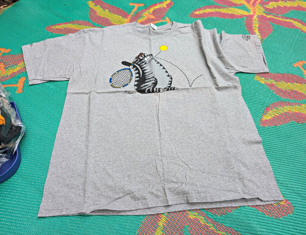 Tennis Size 2XL Crazy Shirts B. Kliban Cat Short Sleeve Crew Neck