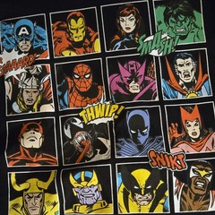 Marvel Men’s XL Black Graphic Print T-Shirt Short Sleeve Crew Neck RN#36947