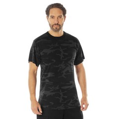 Men’s Midnight Black Camo Camouflage Moisture Wicking T-Shirt