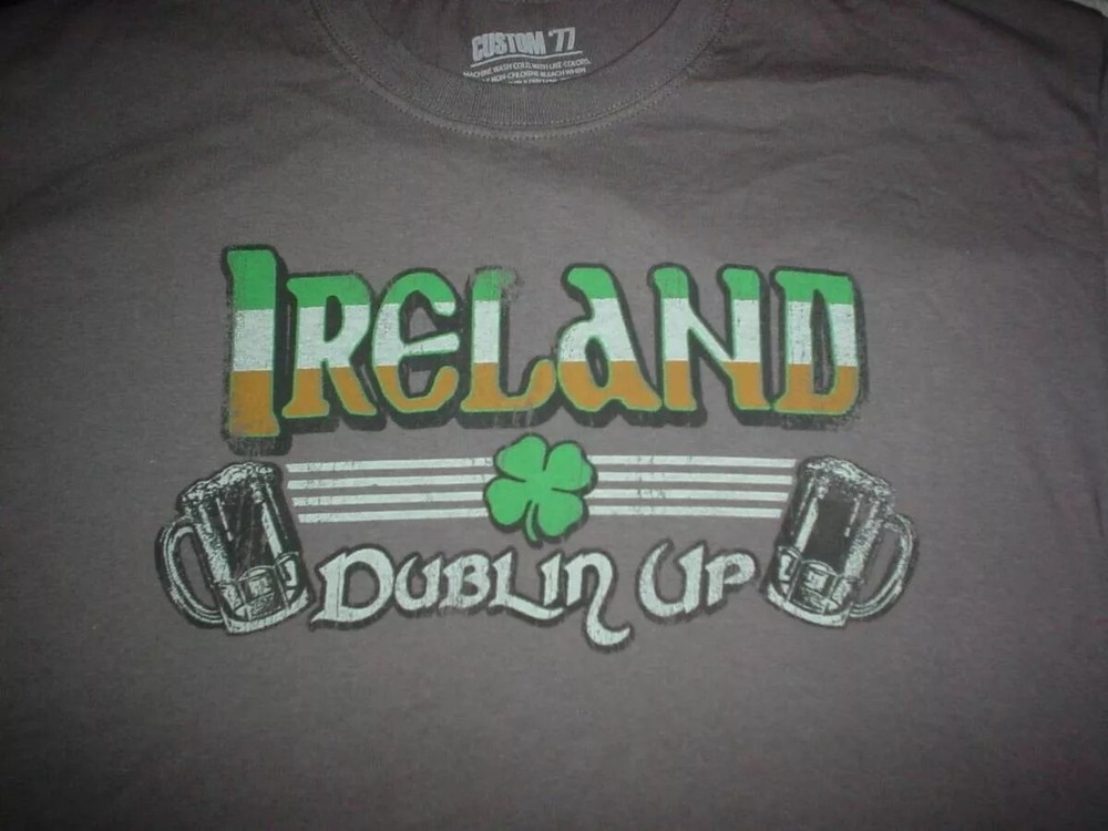 IRELAND Irish Dublin Up Clover St. Patrick’s Day Large L T-Shirt