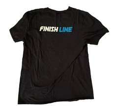 LOT 2 FINISH LINE DOUBLE SIDED BLACK UNIFORM SHORT SLEEVE T SHIRT MENS M 38×25