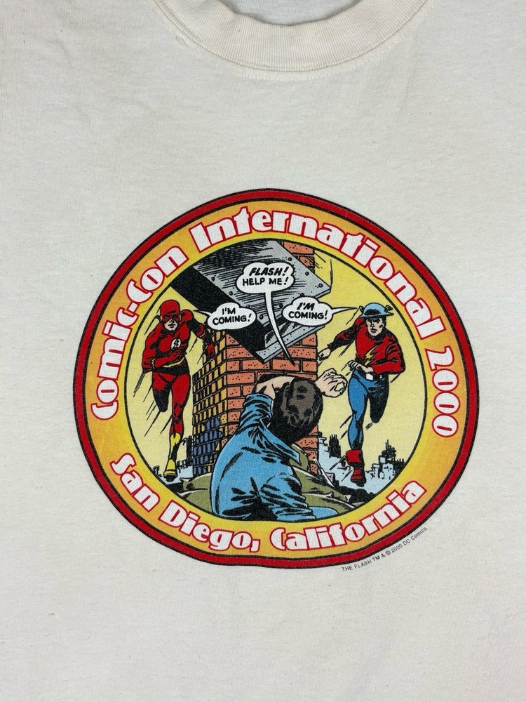 Vtg The Flash T-shirt Men’s XL DC Comics 2000 Y2K Flash Of Two Worlds Comic Con