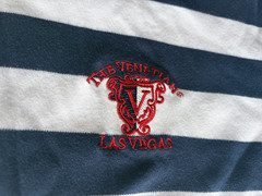 VTG Venetian Casino Hotel Las Vegas USA Made XXL Navy White Striped Tee T Shirt