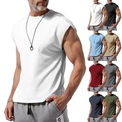 Cross-border Men’s Clothing Summer New Sleeveless T-shirt Youth Casual Loose