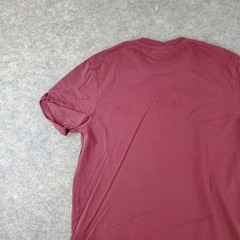 Asos Shirt Men Large Red Burgundy Crew Neck Short Sleeve Stretch Pullover Casual