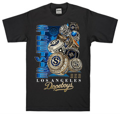 streetwise 9 Rings Graphic T-Shirt Black & Gray M-5XL