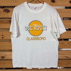 Vtg 80s 90s GSC Rocks T Shirt Glassboro Hard Rock Style Jerzees White USA Large