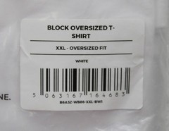 Gymshark Women’s Cotton Block Oversized Fit Tee Shirt NN7 White 2XL NWT