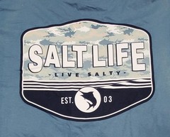 2XL Salt Life Coastal Blue Aquatic Journey Fade T-Shirt 52″ FLAW