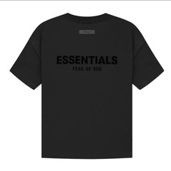 Essentials Fear of God – Large – Black Logo Crew Neck Short Sleeve T-Shirt