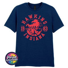 Hawkins Indiana 1983 T-Shirt Stranger Fan Top Vibrant Graphic Tee Kid Teen Adult