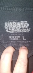 Naruto Shippuden Graphic Long Sleeve T-shirt Men’s Large Black Red Anime Manga