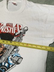 Vintage 🌟Punisher Marvel 1990 Men’s L White original fruit loom Graphic T mint
