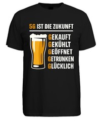 5G Is The Future Bought Chilled Drunk Beer Beer Glass Pub Men’s T-Shirt