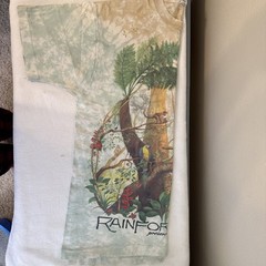 VTG 90s XL Rainforest Preserve Paradise Graphic Front/back Tye Dye