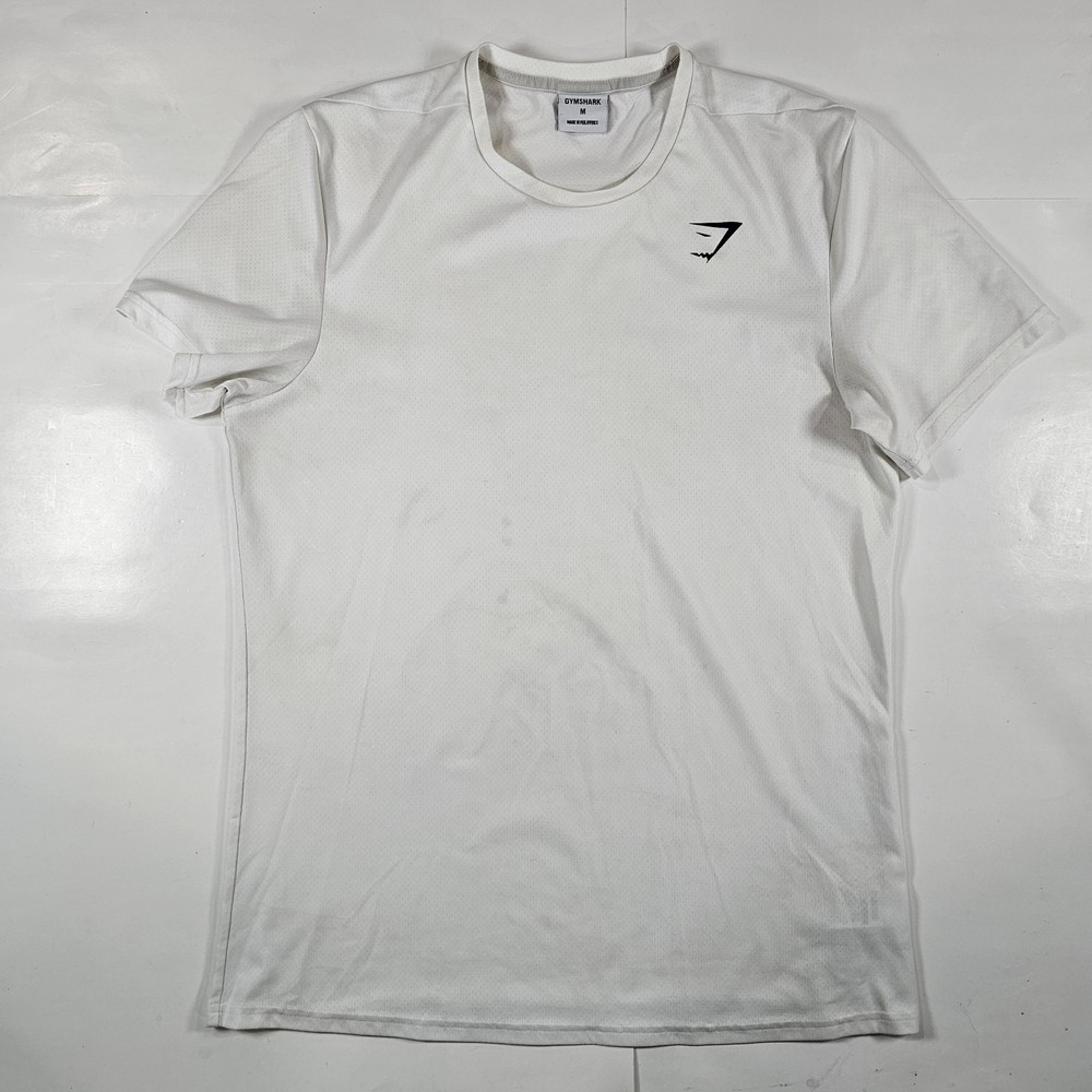 Gymshark Arrival T Shirt Men’s Size Medium White Gym Training Pre-owned
