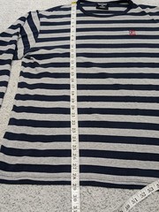 Polo Jeans Ralph Lauren Striped Long Sleeve Shirt Pullover Medium Blue Gray READ
