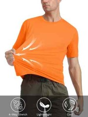 Mens UPF50+ UV Shirts Short Sleeve Gym Quick Dry Shirts Sport Crew Neck Sz M NWT