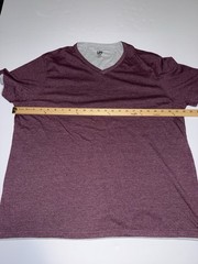 Lee Men’s V-Neck Heather Maroon T-Shirt XXL
