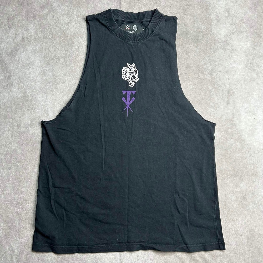 WWE Darc Sport Undertaker Men’s L Muscle Tank Top Black Limited Edition Cut Off*