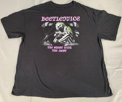 Beetlejuice T-Shirt XL Black Horror Movie Tee Ghost With the Most Gothic Graphic
