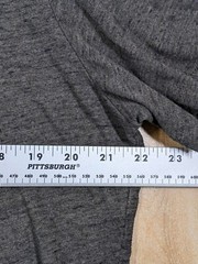 Buck Mason Men’s Large Tri-Blend Curved Hem T-Shirt Dark Grey Heather Crew Neck