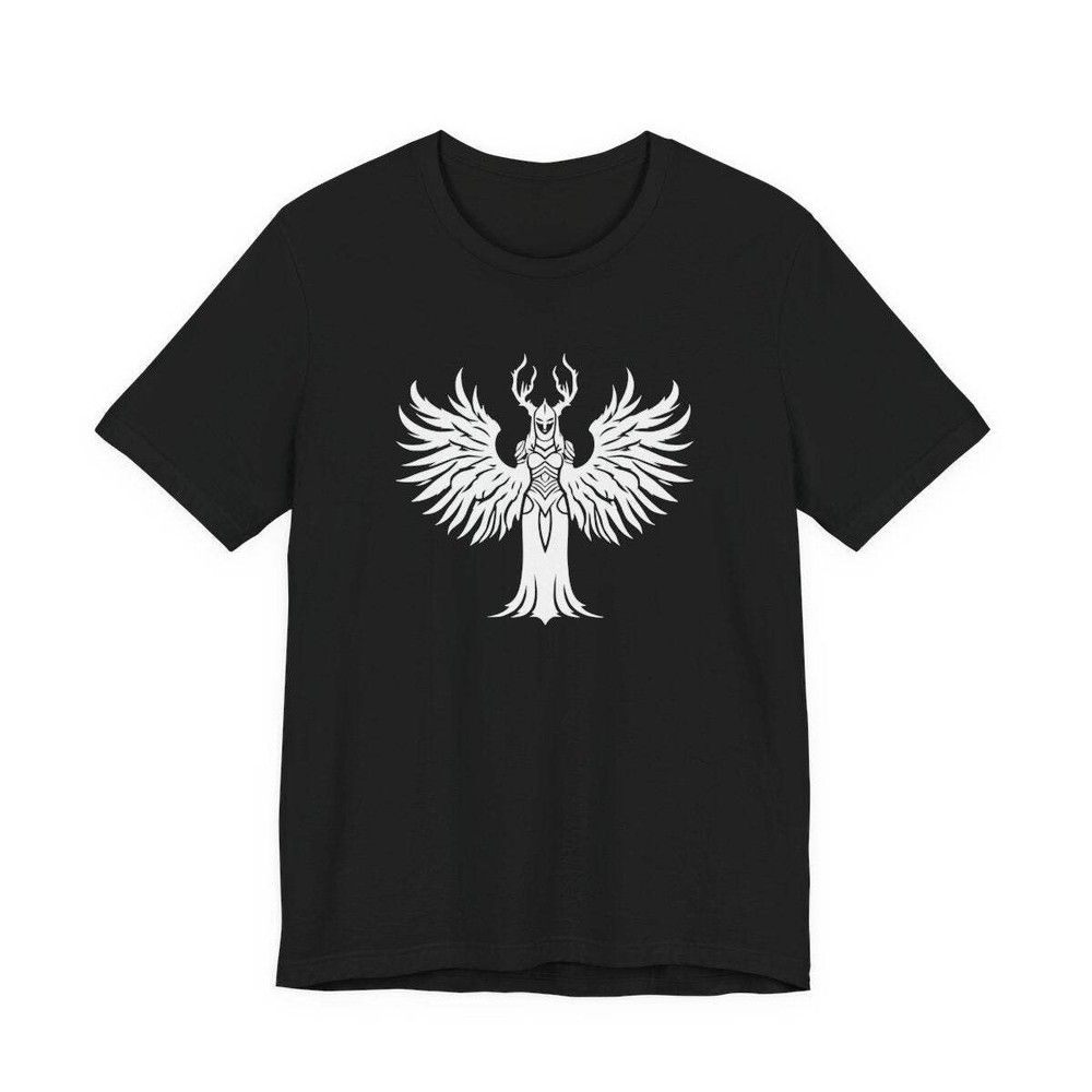 Winged Valkyrie Antler Wings Norse T-Shirt | Viking Graphic Unisex Tee