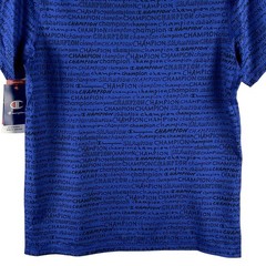 Champion T-Shirt Men’s Medium Crew Neck Mesh Fabric Signature Logo Blue NEW
