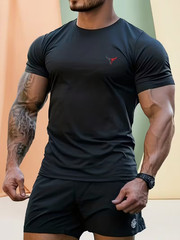 Men’S Heavyweight Bull Print Muscle T-Shirt – Slim Fit Fitness Athletic Top, Sui