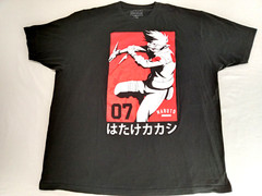 Naruto Sz 3XL (Width 30in x Length 34in)100% Cotton T-Shirt Black