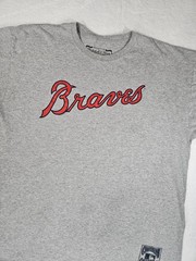 ATLANTA BRAVES MLB T-SHIRT MENS XL Majestic authentic Gray