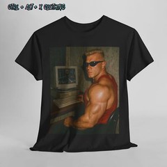 Doom Guy playing Doom Video Game Shirt, Heavy Cotton T-Shirt, Gamer Gift,