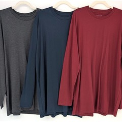 Lot Of 3 New Fresh Clean Threads Essential Cotton Crew Neck Long Sleeve 3XLT Tee