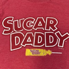 Tee Luv Sugar Daddy Shirt Mens Small Red Graphic Candy Logo Tee Funny Retro