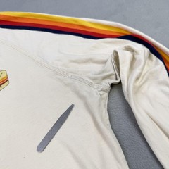 Marine Layer Shirt Mens Small White Rainbow Stripe Long Sleeve Tee Lost & Found