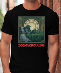 Doomscrolling Dr Doom Funny Geek Nerd Comics Brainrot Unisex Heavy Cotton Tee 9
