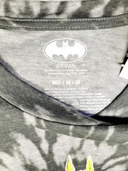 Mens DC Comics Batman Gray Tie Dye Long Sleeve Shirt Size M Medium NEW NWT