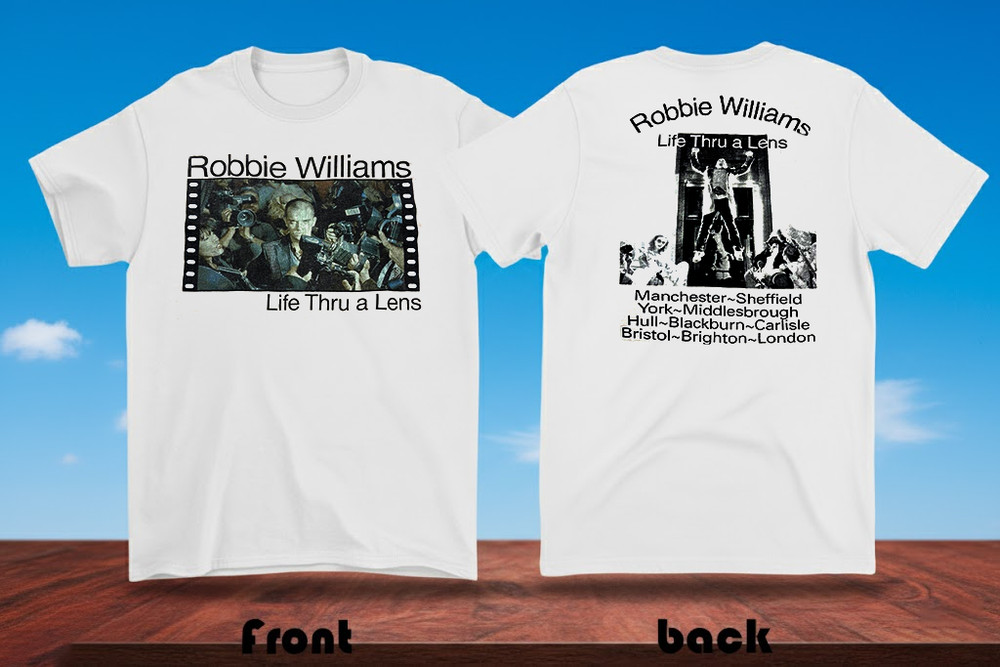 Rare Robbie Williams Life Thru A Lance 2sides T-shirt S to 5XL UR291