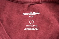 Men’s Goodfellow T-shirt Short Sleeve Crew Neck Lyndale Tee LARGE Burgundy