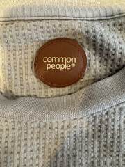 Common People Women’s Large Gray Waffle Knit Pocket Tee Casual Minimalist